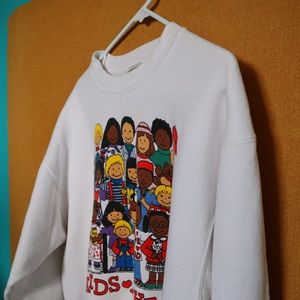 White sweatshirt with picture